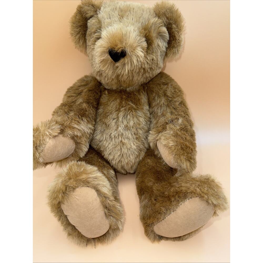 Vermont Teddy Bear Plush Jointed Tan Honey/ Brown Born 9/2014 16” Made USA